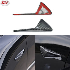 2-Piece Carbon Fiber Adhesive Fender Camera Trim sticker for Tesla Model X 2016-2018