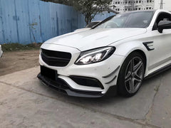 Carbon Fiber W205 Front Bumper Lip for Mercedes W205 C63 AMG Coupe 15-18