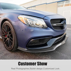 REAL CARBON Front Bumper Lip Splitter Spoiler For Mercedes-Benz C205 C63 AMG 2 DOOR 15-19