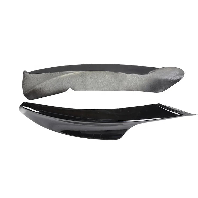 Fiberglass FRP Front Bumper Splitter Flaps Painted Glossy Black For E90 Mtech LCI 2009-2012