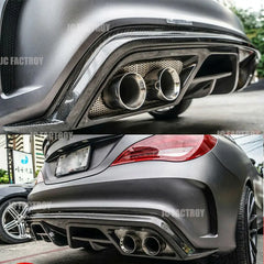 Carbon Fiber Rear Diffuser Lip Spoiler for Mercedes Benz C117 CLA250 CLA260 CLA45 2013-2014