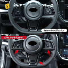 Shasha Carbon Car Steering Wheel Button Frame Cover Trim Carbon Fiber Interior Accessories Trim For Subaru WRX