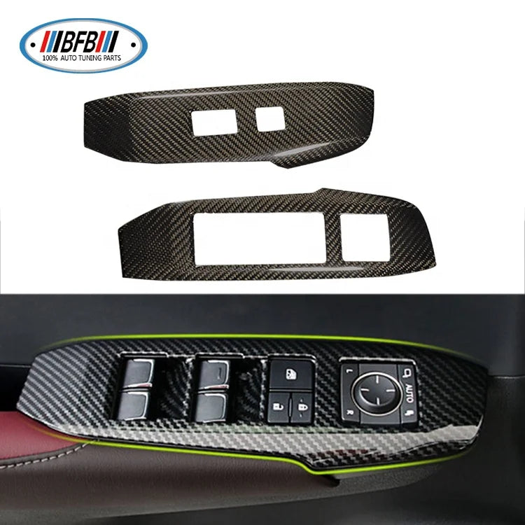 High Quality Dry Carbon Car Inner Door Window Switch Panel Trim for Lexus NX200 2015-2017 Interior Kit