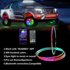 Waterproof 12v Rgb Ring Led Car Wheel Chasing Light for Truck offroad 4x4