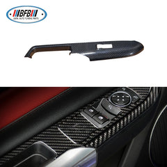 2 Pcs Real Carbon Front Door Control Handle Panel Cover Trim For Ford Mustang 2015+