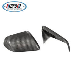 Glossy Black Carbon Fiber Side Rearview Mirror Cover For Mustang 2015+ US model with light area