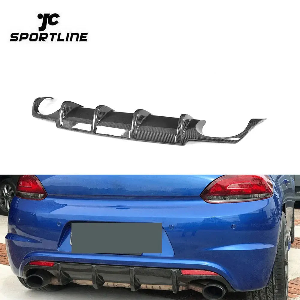 Carbon Fibre Rear Diffuser for Volkswagen VW Scirocco R 15-18