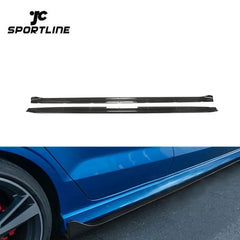 S3 Carbon Fiber Side Skirts Extension for Audi S3 Premium Plus Sedan 4-Door 2021-2022