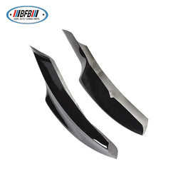 Fiberglass FRP Front Bumper Splitter Flaps Painted Glossy Black For E90 Mtech LCI 2009-2012