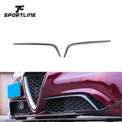 Real Carbon Fiber Front Bumper Canards Fins for Alfa Romeo Giulia Base Sedan 2015-2021 Fog Light Cover Splitter