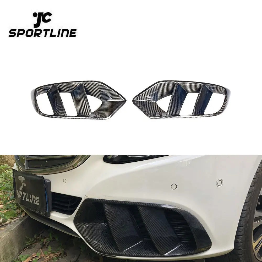 Carbon Fiber Front Mesh Grill Vents for Mercedes Benz C Class W205 Base Sedan 2015-2018 Factory Outlet Fog Lamp Intake