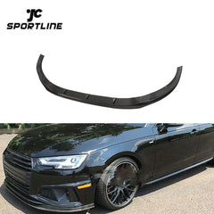 Carbon Fiber Front Bumper Lip Splitter Chin Spoiler Trim For Audi A4 B9 Sline S4 2019 UP