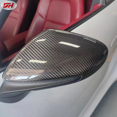 replaceable dry carbon fiber material mirror case side mirror cover for 992.1 2019- Carrera taycan 9J1.1 2020-up