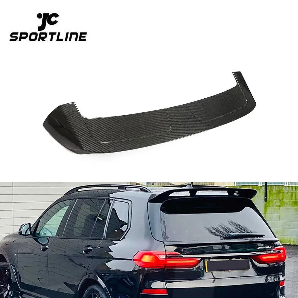 JCSPORTLINE Carbon Fiber X7 G07 Roof Spoiler for BMW X Series X7 xDrive40i xDrive50i M Sport Sport Utility 4-Door 2019-2021