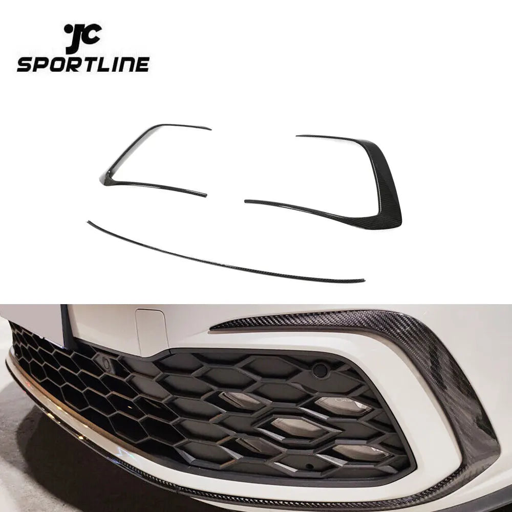 Dry Carbon Golf MK8 Front Grill Vents Trims for VW Golf VIII MK8 GTI Hatchback 4-Door 21-23