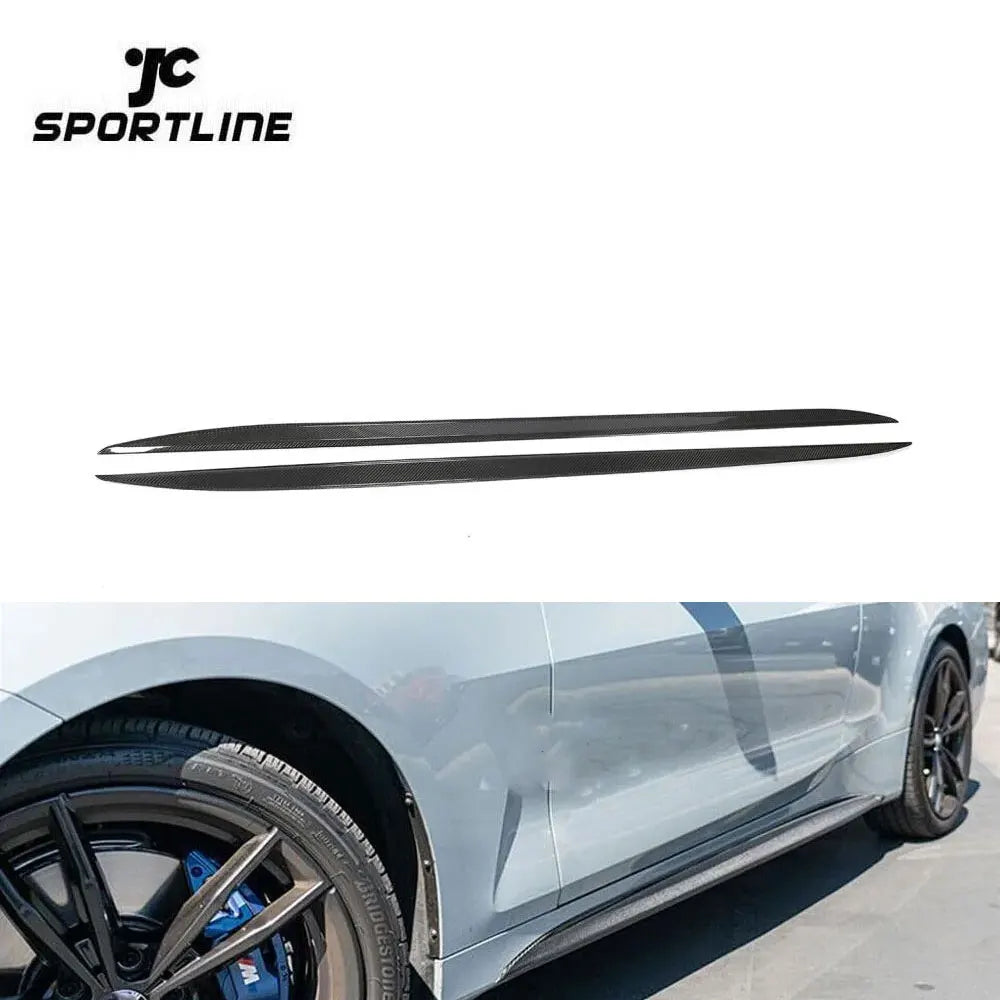 4 Series Carbon Fiber Side Skirts Extensions for BMW G22 G23 M-SPORT 2-Door 2021-2022