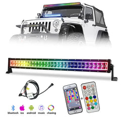 32inch 12v Rgb Halo Eye Chasing Led Light Bar Remote control and Bluetooth control for Car