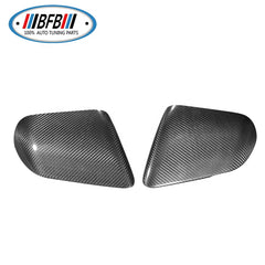 Glossy Black Carbon Fiber Side Rearview Mirror Cover For Mustang 2015+ US model with light area