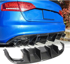 Real Carbon Fiber Rear Bumper Lip Diffuser Valance For Audi S4 B8 Sedan 2008 2012