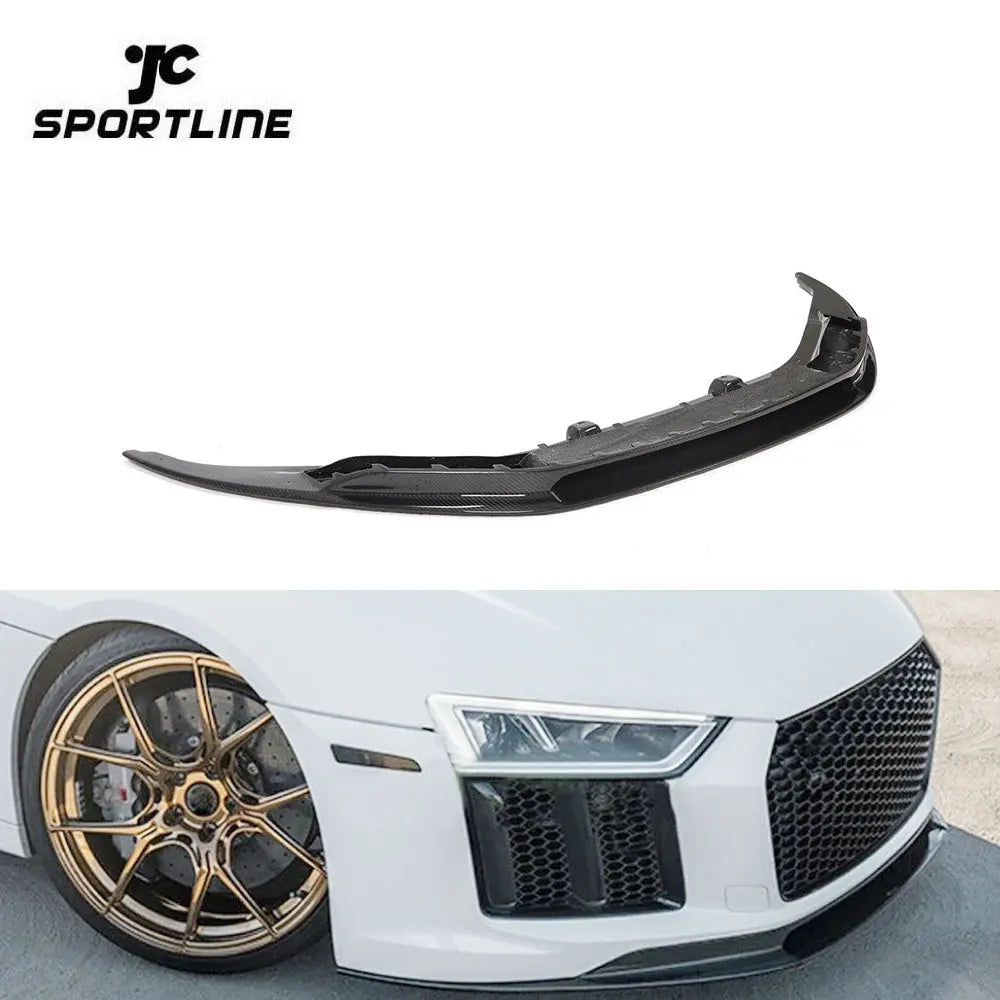 Jcsportline Auto Replacement Parts Dry Carbon Fiber car Accessories Front For Audi R8 V10 Gen 2 2016-2019 Bumper Lip Kit