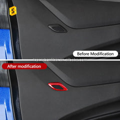 ES Carbon Car Accessories Real Forged Carbon Fiber Air Outlet Cover Frame For Chevrolet Camaro Carbon Fiber Interior