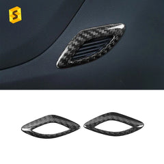 ES Carbon Car Accessories Real Forged Carbon Fiber Air Outlet Cover Frame For Chevrolet Camaro Carbon Fiber Interior