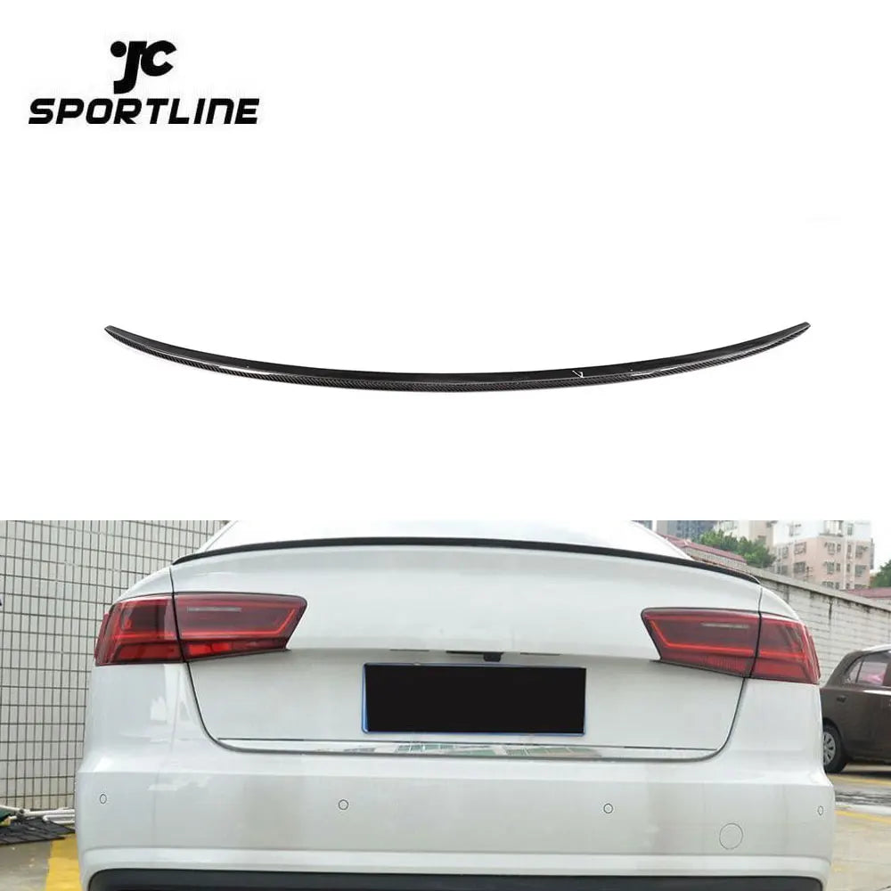 A6 C7 Carbon Fiber Rear Trunk Spoiler Tail Lip Boot Wing for Audi Sedan 2013