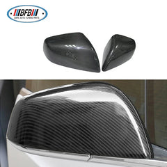 Perfect Fitment Real Carbon Fiber wave Stick on style Side Mirror Cover Shell  For Tesla Model X SUV 2016-2018