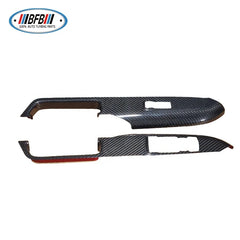 2 Pcs Real Carbon Front Door Control Handle Panel Cover Trim For Ford Mustang 2015+