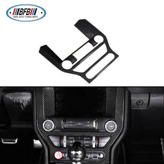 High fit Real dry Carbon music control frame add on style Multi-media Console Cover Trim For Mustang 2015-2017