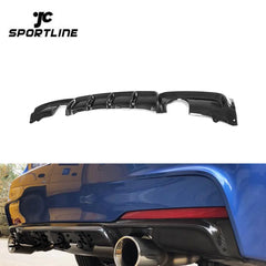 P Style Carbon Fiber F30 Rear Diffuser Lower Lip for BMW F30 325i 328i M Sport Bumper 12-17