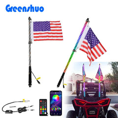 Wholesale 3ft 4ft 5ft 6ft Flexible Rgb Antennas Light Flag Pole Whip Light For Jeep Atv Utv Polaris Rzr