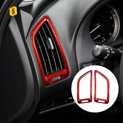 Es 2Pcs Red Carbon Fiber Console L&R Air Outlet Vent Trim For Infiniti Q50 2014-2023 R Carbon Fiber Trim