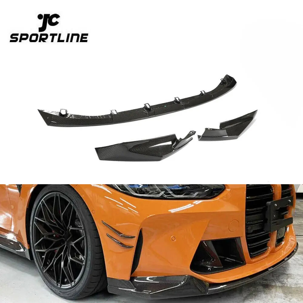 Dry Carbon G8x M3 Front Bumper Splitters for BMW G80 M3 G82 G83 M4 Competition 21-23