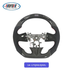 Customized Led Steering Wheel Real Carbon Fiber Steering Wheel For Q50 Q50L 2014-2017