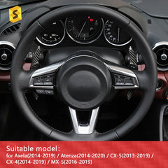 ES BP-MZD-603 Car Accessories CX-5 CX-4 MX-5 Real Carbon Fiber Paddle Shift Cover For Mazda 3 Axela