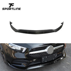 3PCS Carbon Fiber Front Bumper Lip for Mercedes W177 A Class A200 A220 Sport 2019up