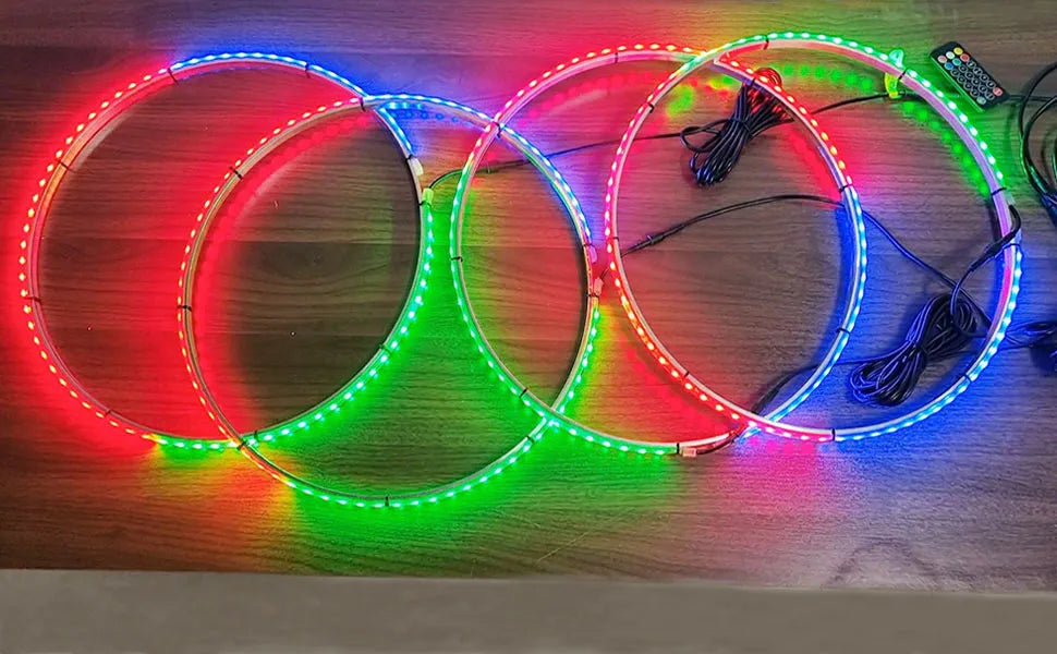 Waterproof 12v Rgb Ring Led Car Wheel Chasing Light for Truck offroad 4x4