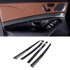 9pcs Carbon Fiber Car Interior Parts Interior Trim Dashboard Trim for Mercedes S-class S65 W222 S320L 2014up