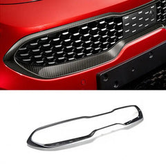 Real Carbon Fiber Front Bumper Center Top Upper Grill Grille Strip For Kia Stinger 2018-2022