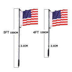Wholesale 3ft 4ft 5ft 6ft Flexible Rgb Antennas Light Flag Pole Whip Light For Jeep Atv Utv Polaris Rzr