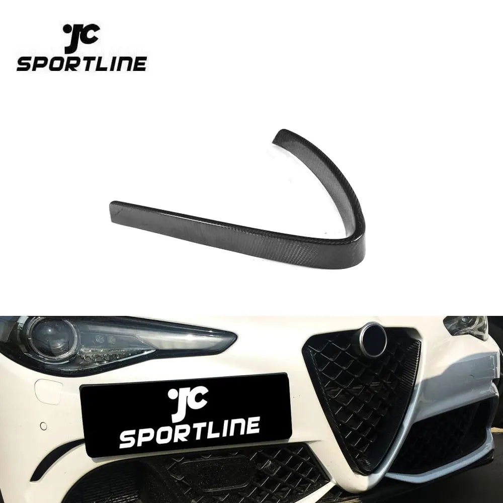 Carbon Fiber Front Grill Mesh Frame Cover for Alfa Romeo Giulia sport Quadrifoglio Style Sedan 4-Door 2016-2018