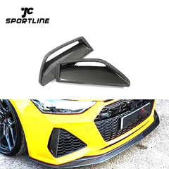 Dry Carbon Fiber RS6 Car Front Bumper Scoop Trims for Audi RS6 Avant Wagon 4-Door