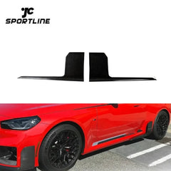 For BWM G87 M2 2022-2024 Dry Carbon Fiber Side Skirt Winglets Extention Lips