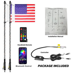 Wholesale 3ft 4ft 5ft 6ft Flexible Rgb Antennas Light Flag Pole Whip Light For Jeep Atv Utv Polaris Rzr