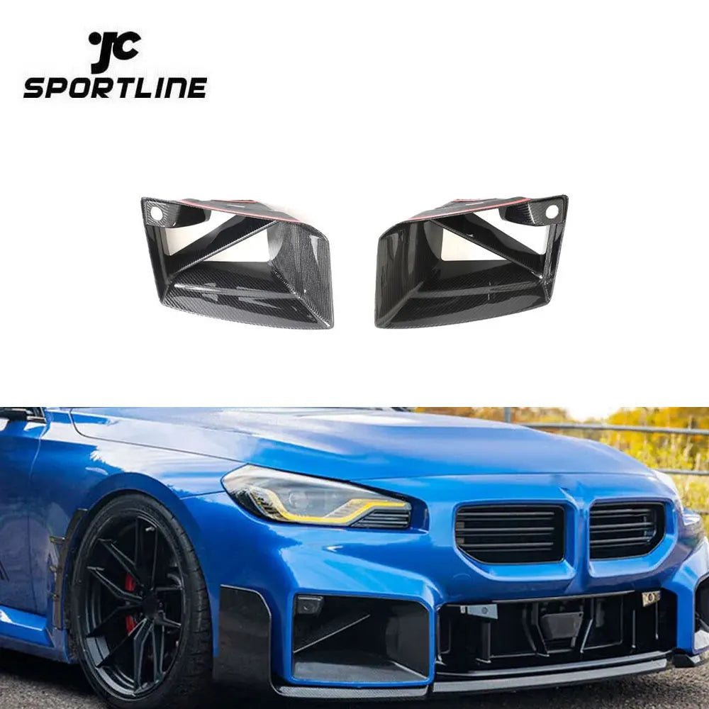 For BMW M2 G87 2022-24 REAL CARBON Front Bumper Air Duct Vent Trim Cover