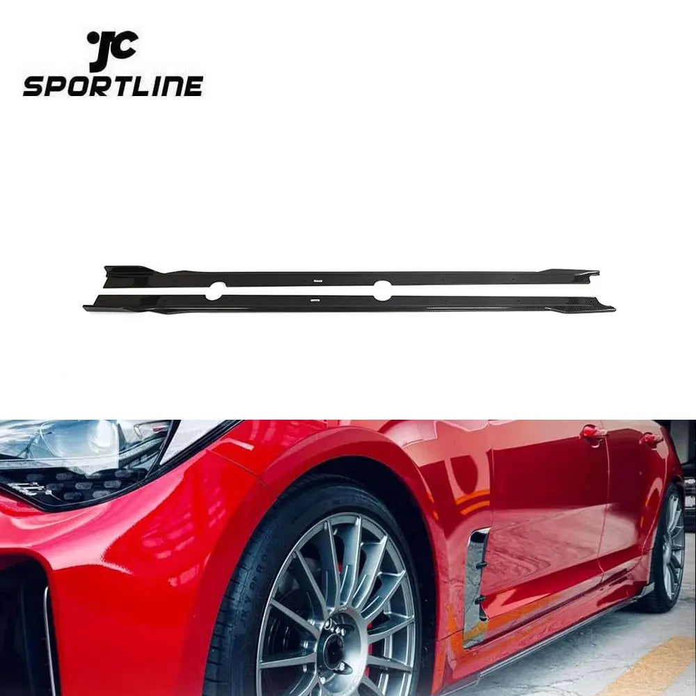 Carbon Fiber Car Side Skirts for KIA Stinger GT Hatchback 4-Door 2018-2023