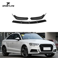 Carbon Fiber Facelift S3 Front Splitters Lip for Audi S3 A3 SLINE Sedan 4-Door 2017-2019