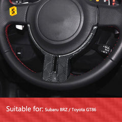 Shasha Carbon Car Interior Accessories Real Carbon Fiber Steering Wheel Parts Cover  for Subaru Toyota 86 Car Accessories