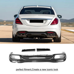 Carbon Fiber rear diffuser bumper lip for Mercedes Ben z S-Class W222 AMG S63 S65  2018